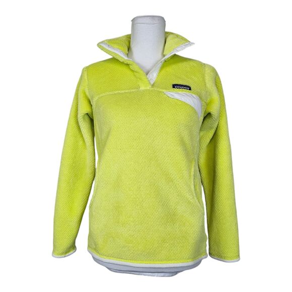 Patagonia Retool Snap T Neon Yellow Fleece Pull Over Size XS - Picture 1 of 11